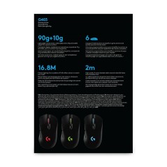 Logitech Gaming Mouse G403 HERO – Precision Optisk Kabling i Sort | Professionel Gaming Performance